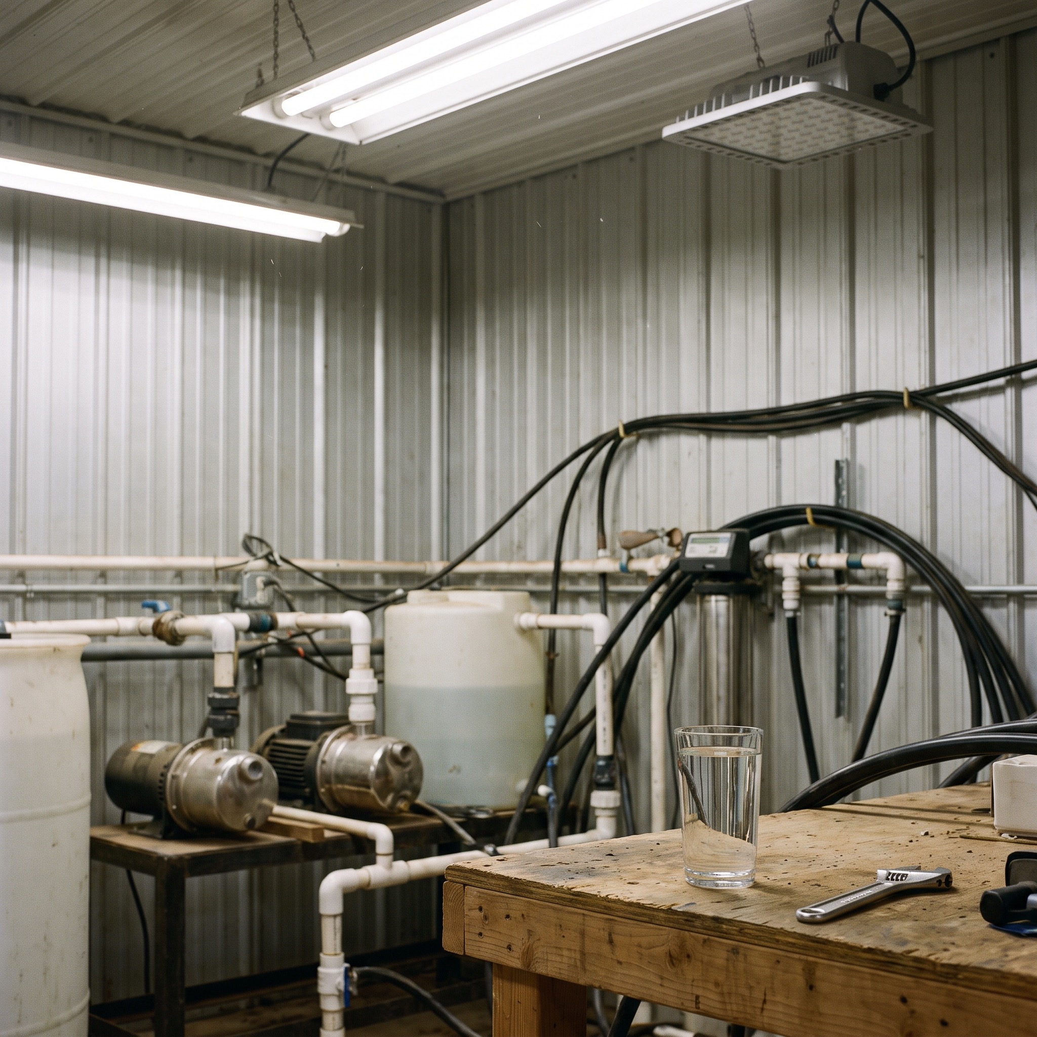 Commercial Water Softeners for Agriculture in Colorado Water treatment system installed in a Colorado agricultural facility with irrigation equipment
