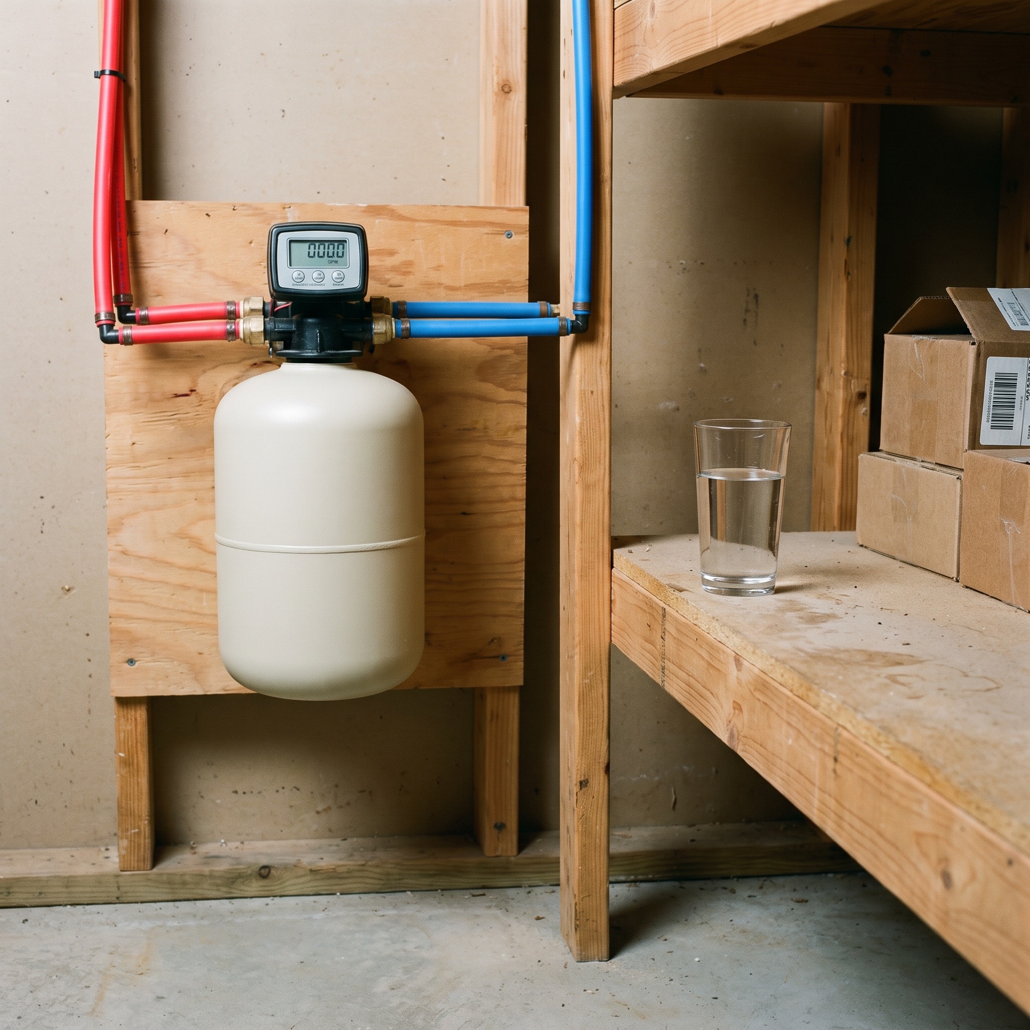 Salt-Free Water Conditioners in Colorado Salt-free water conditioner system installed on the main water line in a Colorado home basement